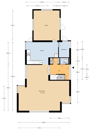 Floorplan - Jaap Bijzerweg 6, 3446 CR Woerden